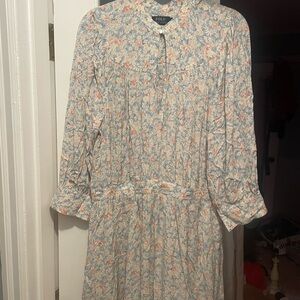 Ralph Lauren Pastel Floral Long Sleeve Dress